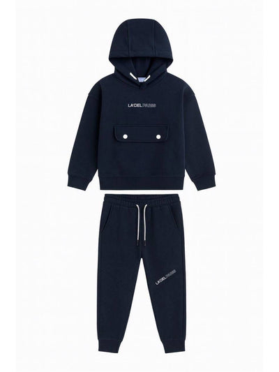 La'ciel Paris Kinder-Hoodie - schwarz, mit aufgesetzter Tasche