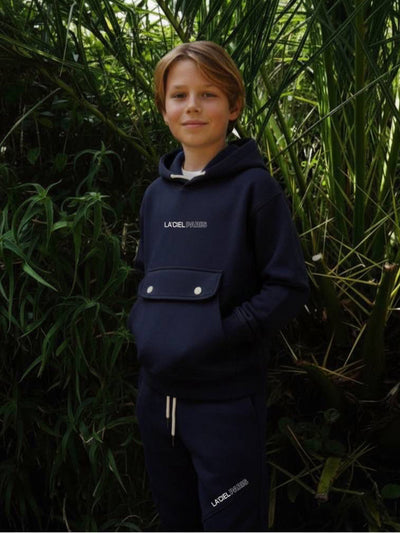 La'ciel Paris Kinder-Hoodie - schwarz, mit aufgesetzter Tasche