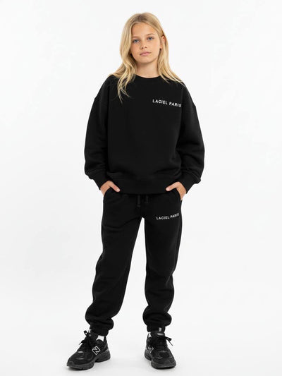 La'ciel Paris Trainingsanzug – Hoodie-Set + Jogginghose, schwarz