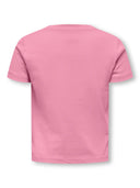 Only Mini — T-Shirt mit gestickter Erdbeere | Rosa