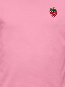 Only Mini — T-Shirt mit gestickter Erdbeere | Rosa