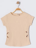 T-Shirt für Mädchen von 6 bis 9 Jahren mit seitlichen Cutouts