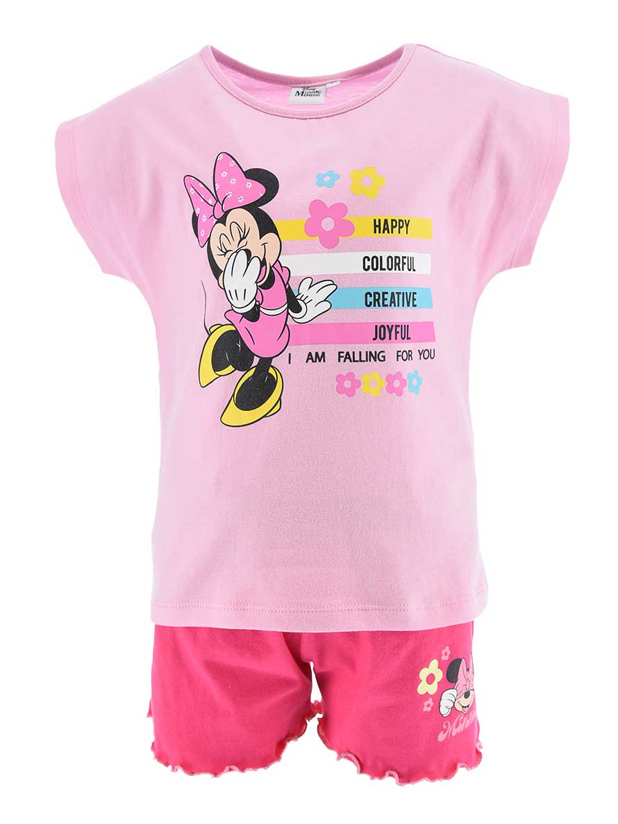 Dječji ljetni set s Minnie Mouse motivom, majica i kratke hlače