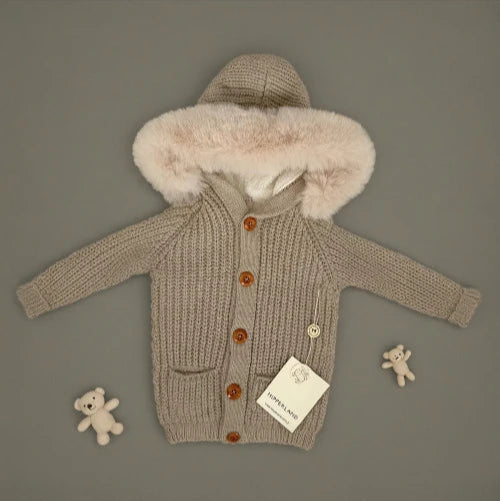 Knitted vest with hood