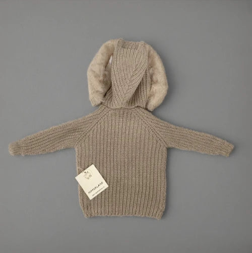 Knitted vest with hood