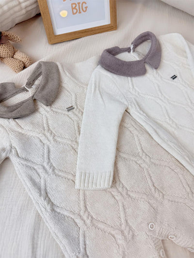 Pleteni kombinezon za bebe – Coffee i Cream