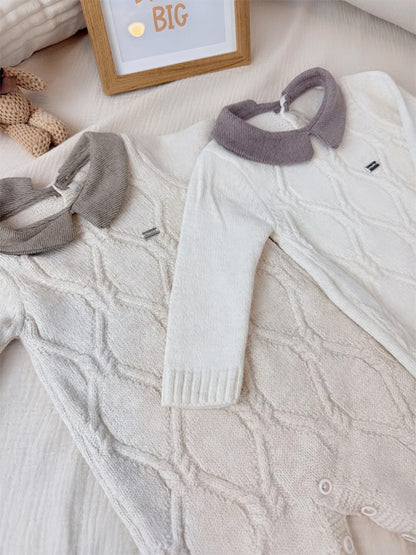 Pleteni kombinezon za bebe – Coffee i Cream