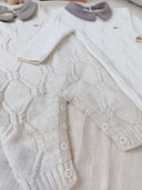 Knitted baby jumpsuit – Coffee and Cream