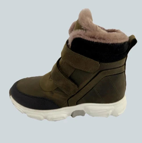 Winter leather boots with Velcro - Leather &amp; Orthopedic lining