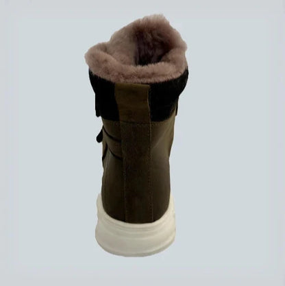 Winter leather boots with Velcro - Leather &amp; Orthopedic lining