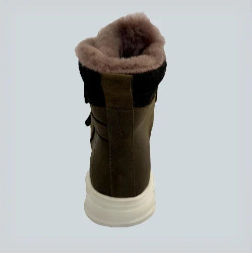 Winter leather boots with Velcro - Leather &amp; Orthopedic lining