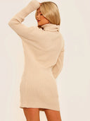 Ribbed knit turtleneck dress (bodycon)