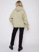 Fleece hoodie with a ribbon tie