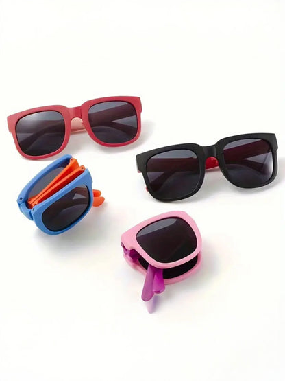 Self-folding square sunglasses for children