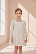 Formelles Kinderkleid mit Handtasche – weiße Spitze