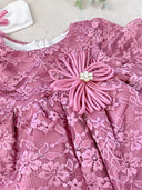 Festive baby set - dark pink