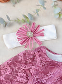 Festive baby set - dark pink