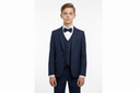 Formal children's navy blue suit with vest and bow tie (92-158)