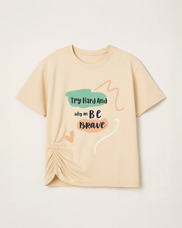 T-shirt “Try Hard and Be Brave” za djevojčice