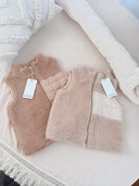 VAUVA children's fleece vest – Light brown and Dark brown (74-104)
