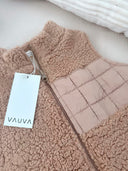 VAUVA children's fleece vest – Light brown and Dark brown (74-104)
