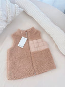 VAUVA children's fleece vest – Light brown and Dark brown (74-104)