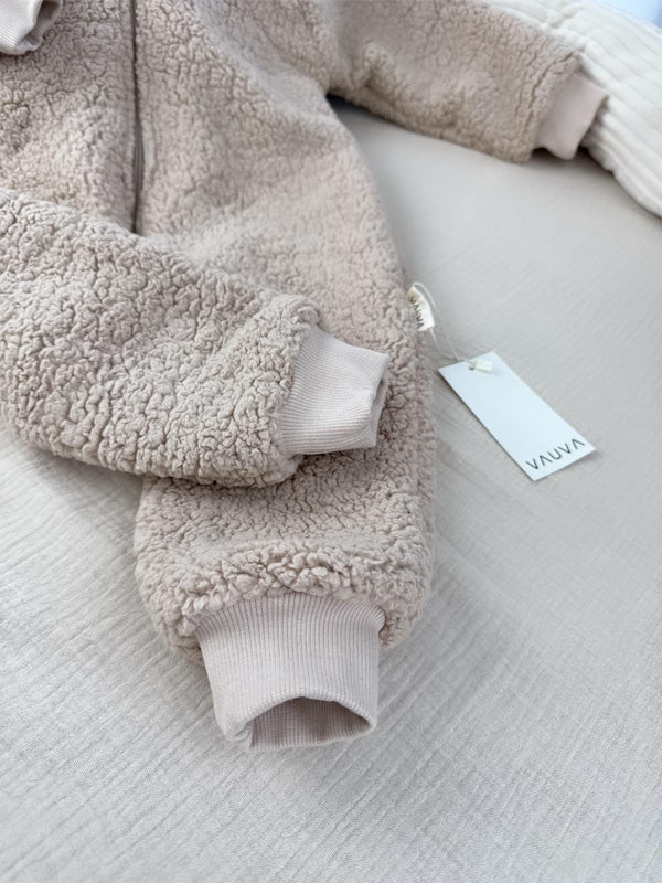 VAUVA Fleece-Overall – Hellbraun und Dunkelbraun (68-98)