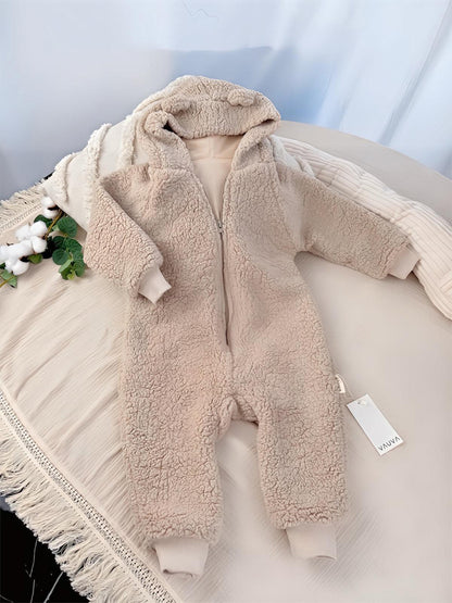 VAUVA Fleece-Overall – Hellbraun und Dunkelbraun (68-98)