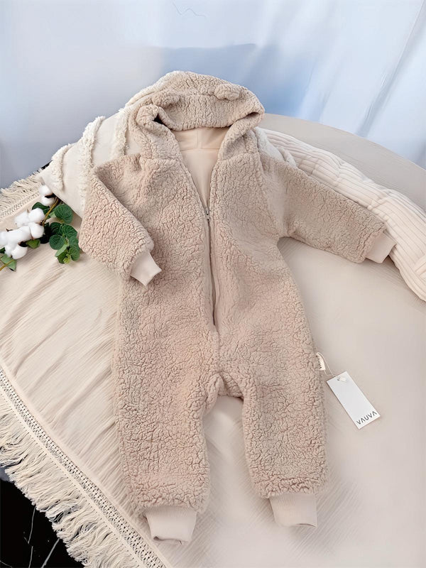 VAUVA Fleece-Overall – Hellbraun und Dunkelbraun (68-98)