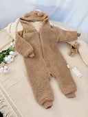 VAUVA Fleece Jumpsuit – Light Brown and Dark Brown (68-98)
