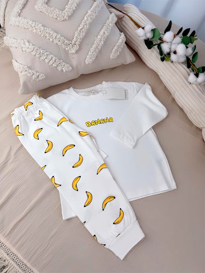Vauva-Dječji pidžama komplet (Avokado, Banana, Mrkva, Keks) - Šaramondo
