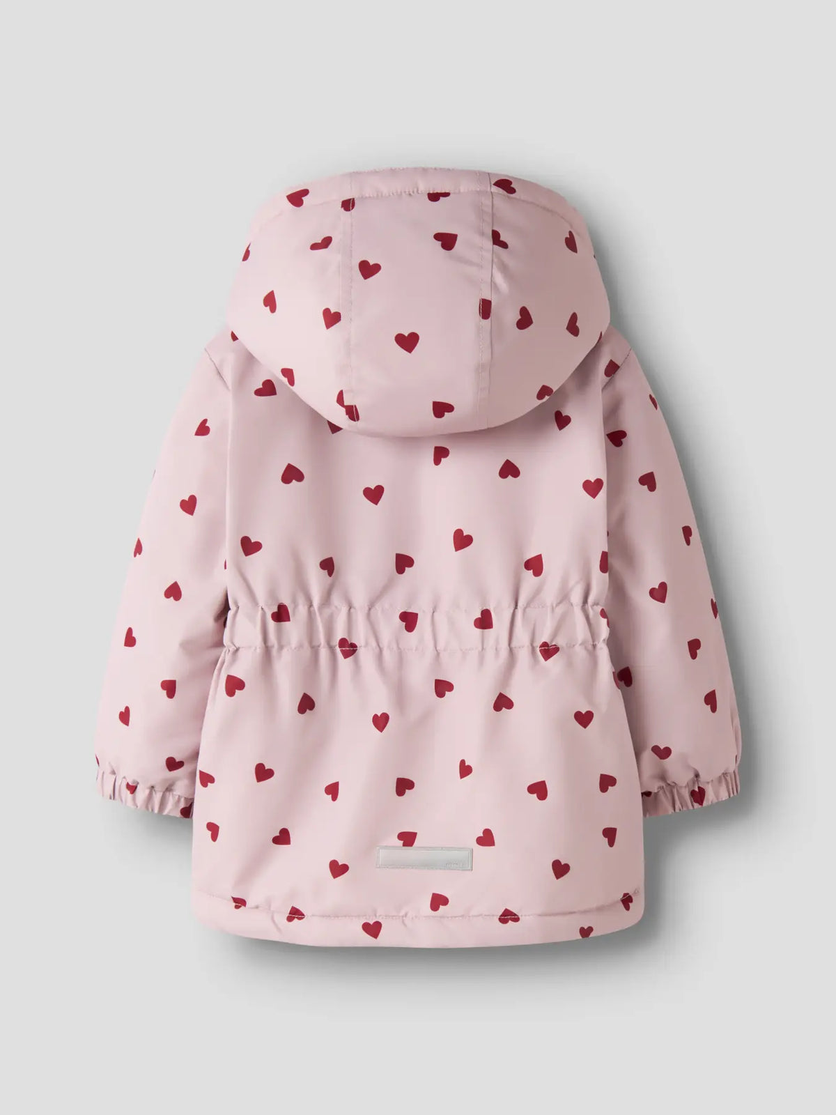 Name It water-repellent warm jacket for girls with heart pattern