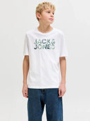 Jack & Jones Junior Bio-T-Shirt mit Pigmentprint (weiß)