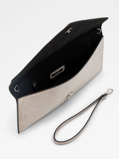 Aldo elegant clutch bag – metallic beige