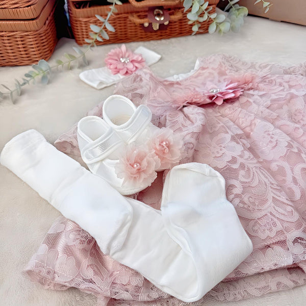 Svečani set za bebe - nježno ružičasta