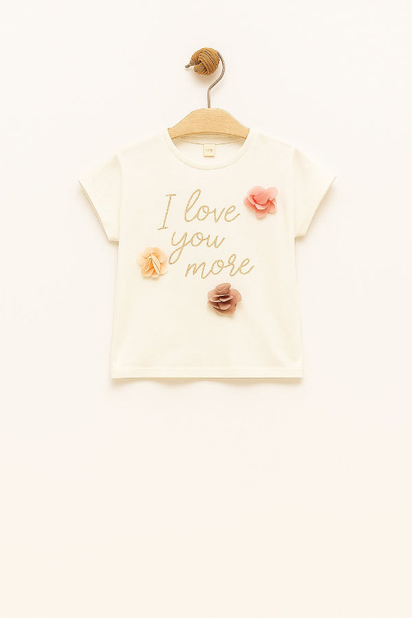 Majica Love You More s 3D cvjetovima