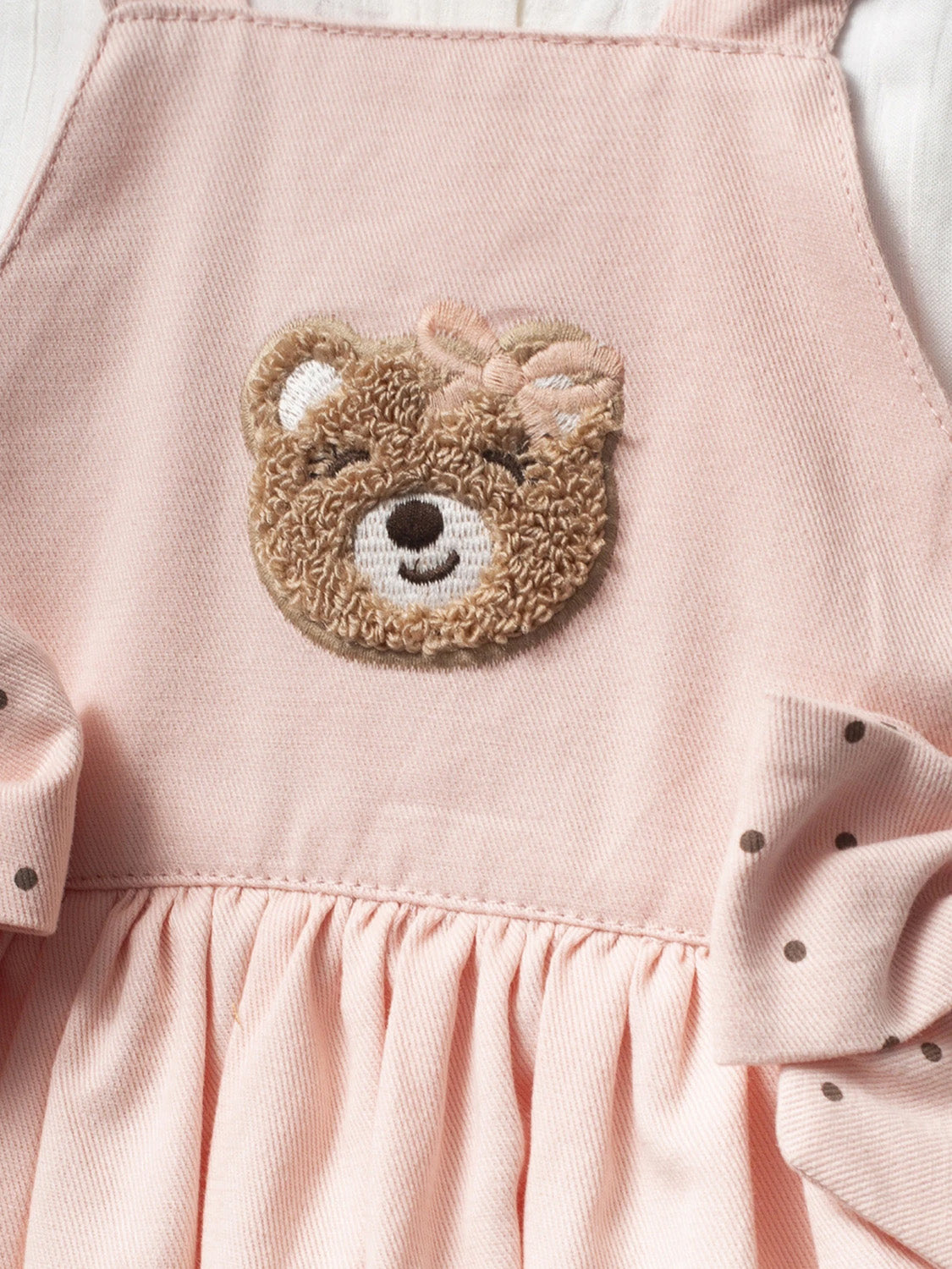 Cumino Komplet s Teddy Bear Motivom - Bijela košuljica & Ružičasta Suknja