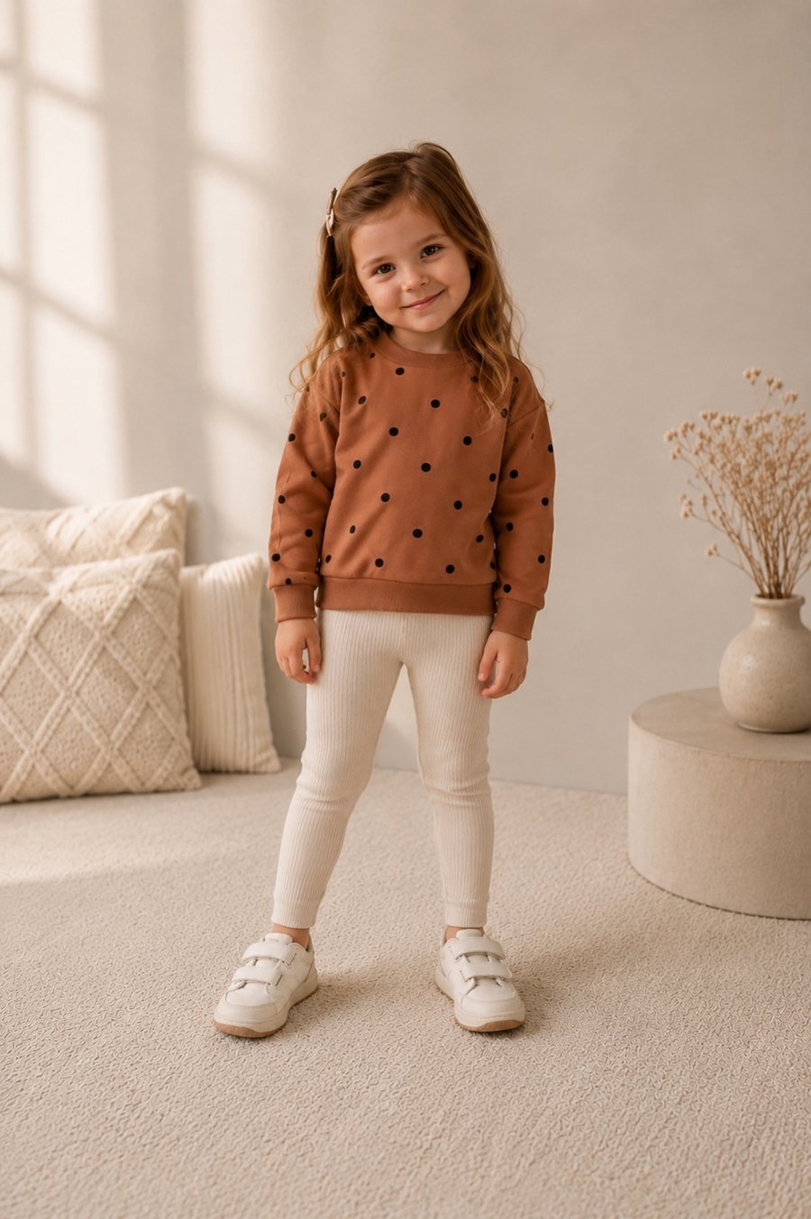 Vauva točkasti set od organskog pamuka – sweatshirt i tajice