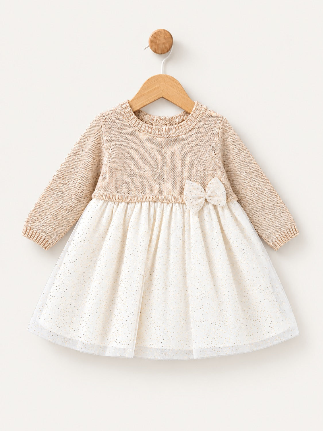 Chicco festliches Baumwollkleid mit Punkten und Zierschleife