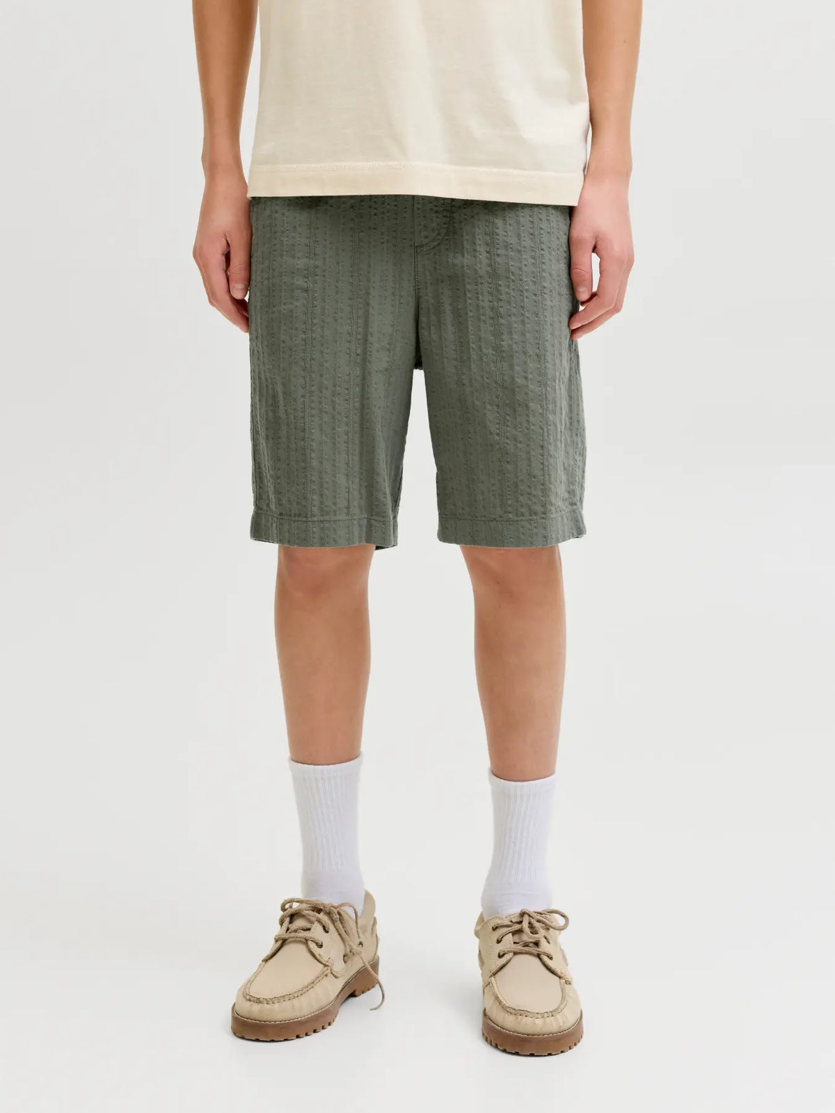 Jack & Jones Junior jogger shorts od seersucker tkanine