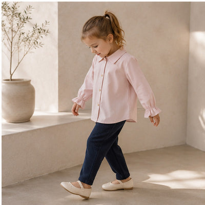 VAUVA girls' organic cotton set - Beige and Pink
