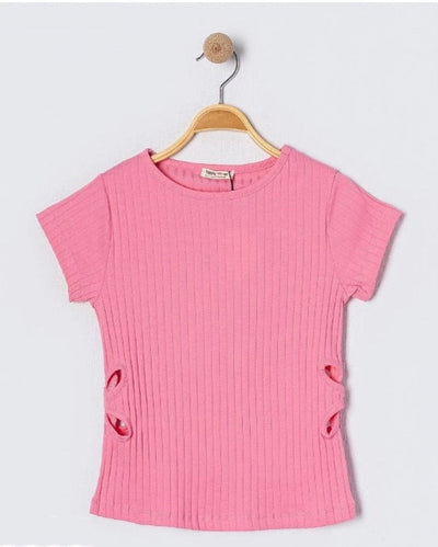 T-Shirt für Mädchen von 6 bis 9 Jahren mit seitlichen Cutouts