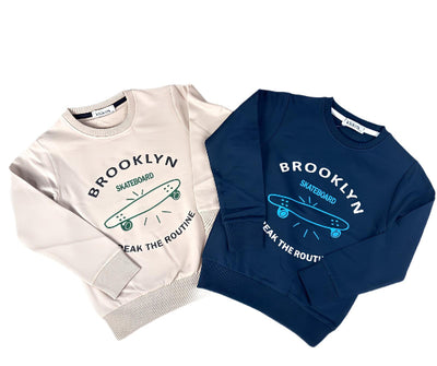 Kinder T-Shirt mit Brooklyn-Aufdruck - 100% Baumwolle - Größen 110-134