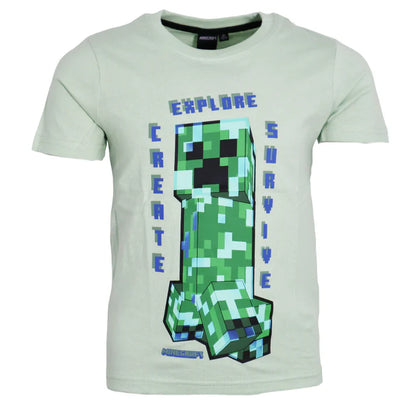 Minecraft-Kurzarm-T-Shirt für Jungen, 100 % Baumwolle