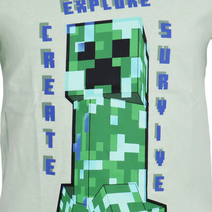 Minecraft-Kurzarm-T-Shirt für Jungen, 100 % Baumwolle