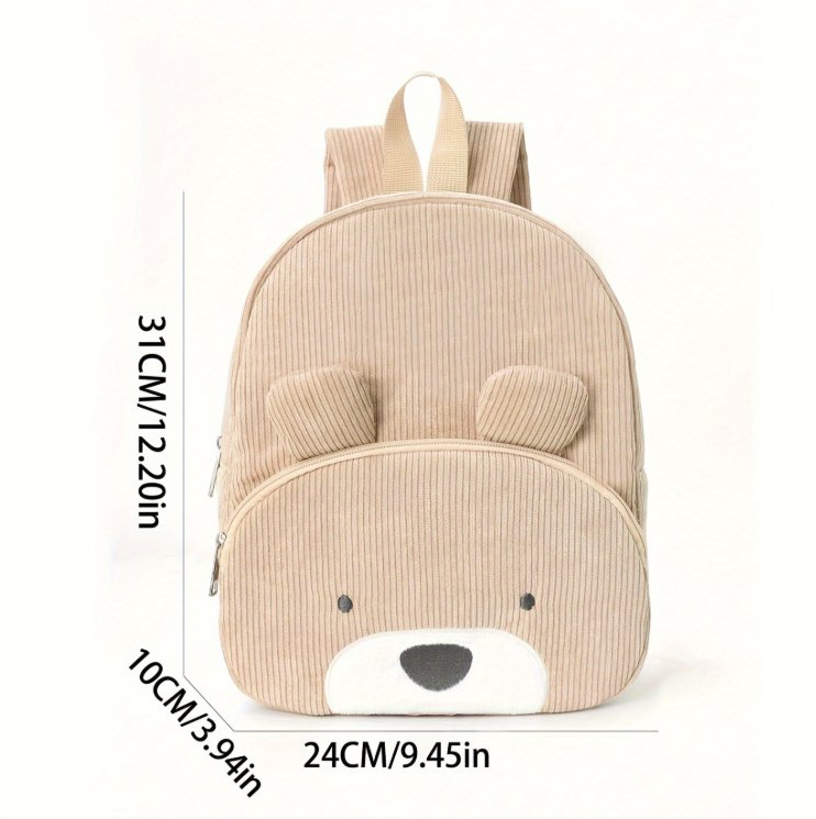 Children's backpack made of ribbed cotton - playful animal motifs