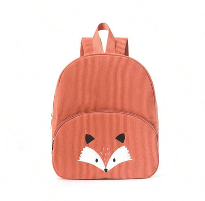 Children's backpack made of ribbed cotton - playful animal motifs