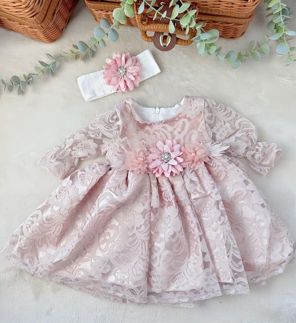 Svečani set za bebe - nježno ružičasta