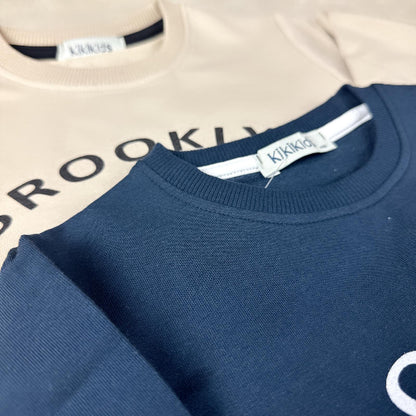 Kinder T-Shirt mit Brooklyn-Aufdruck - 100% Baumwolle - Größen 110-134