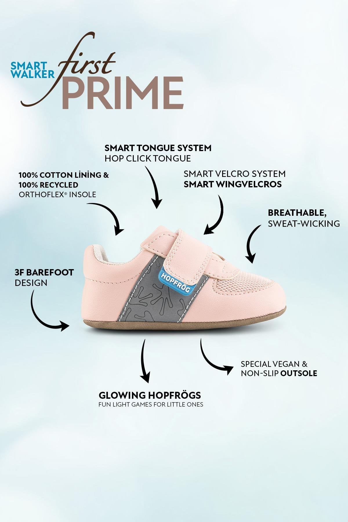 Hopfrög Smart Walker First Prime - barefoot prve cipelice za prve korake